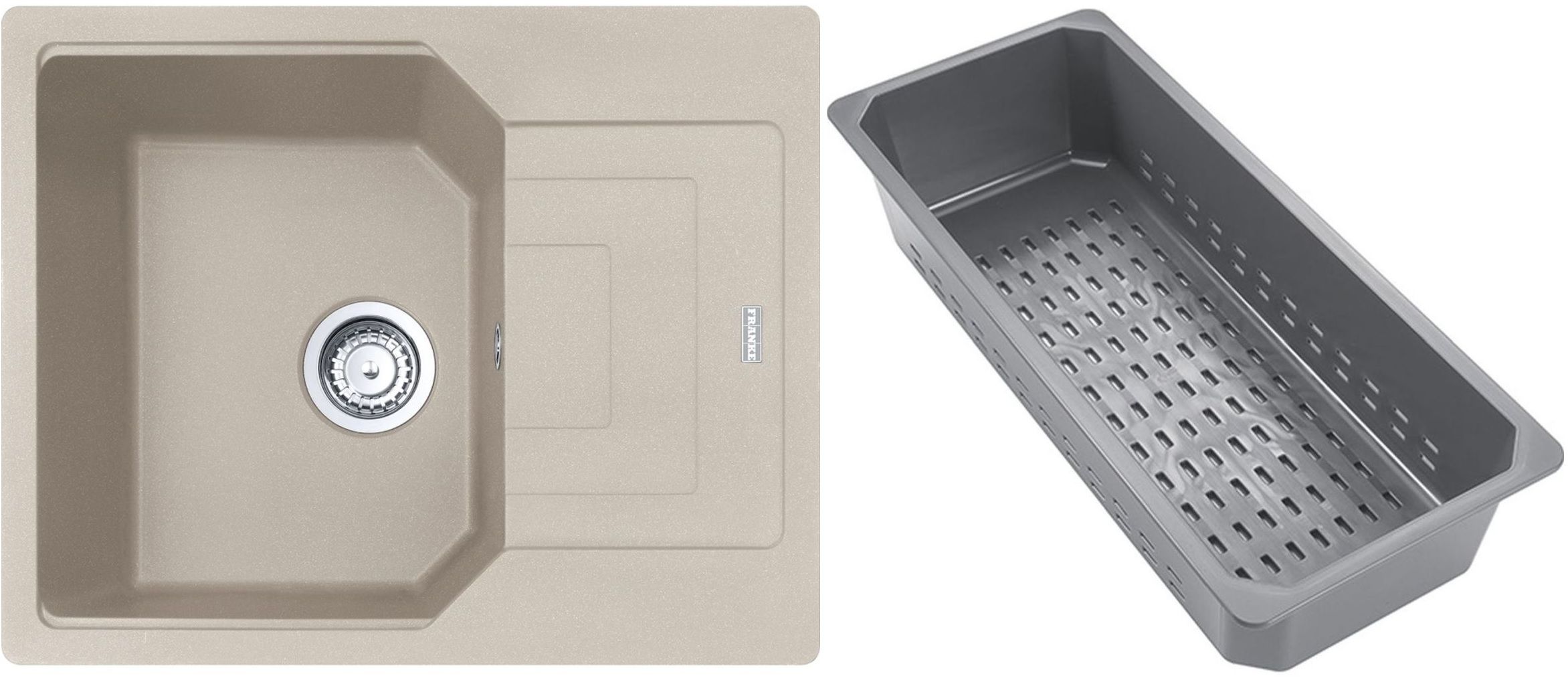 Franke Urban lavello in granito con inserto gocciolatoio 62x50 cm beige 114.0741.983