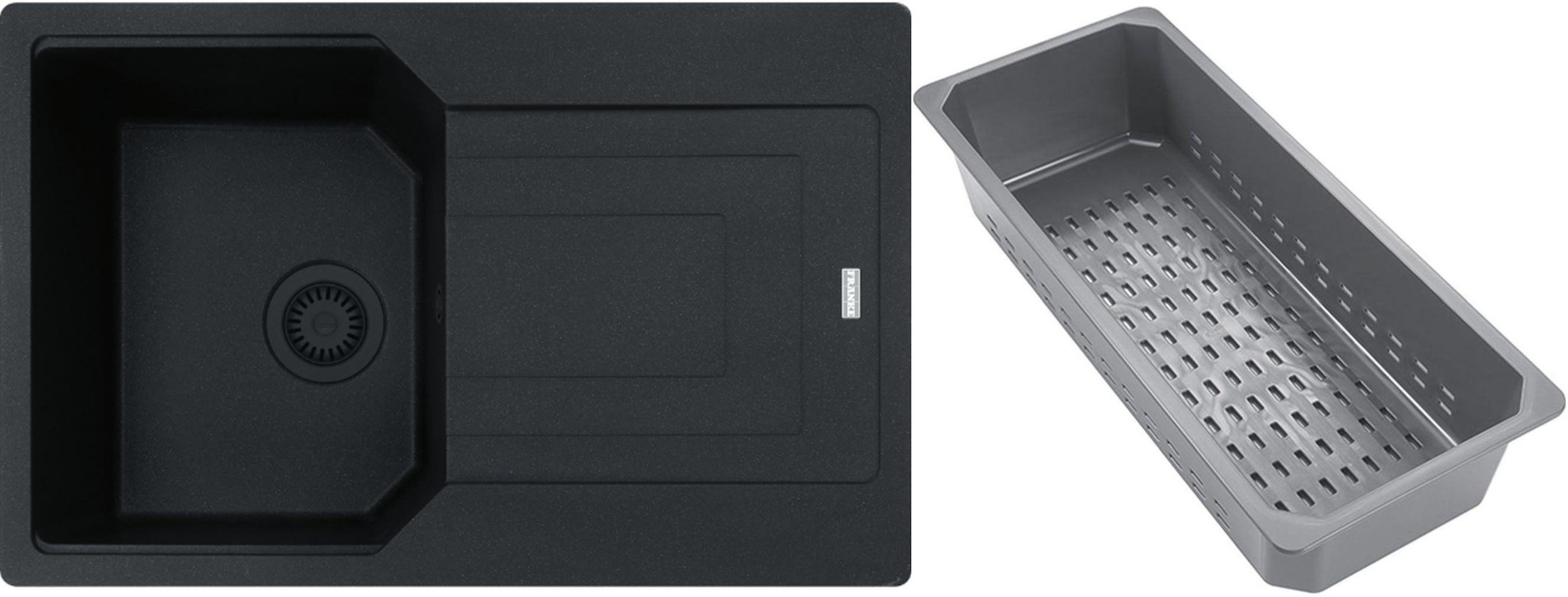 Franke Urban lavello in granito con inserto gocciolatoio 78x50 cm grigio/grafite/inox 114.0743.099