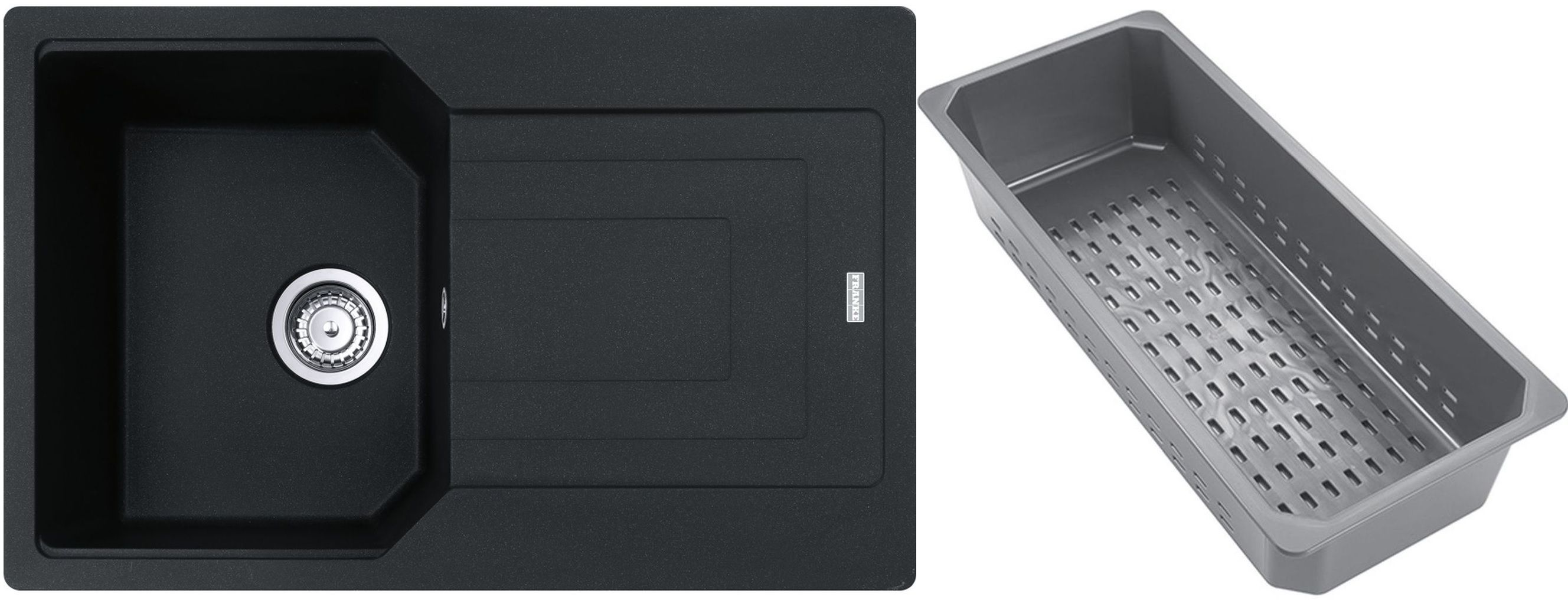 Franke Urban lavello in granito con inserto gocciolatoio 78x50 cm grigio/grafite/inox 114.0743.077