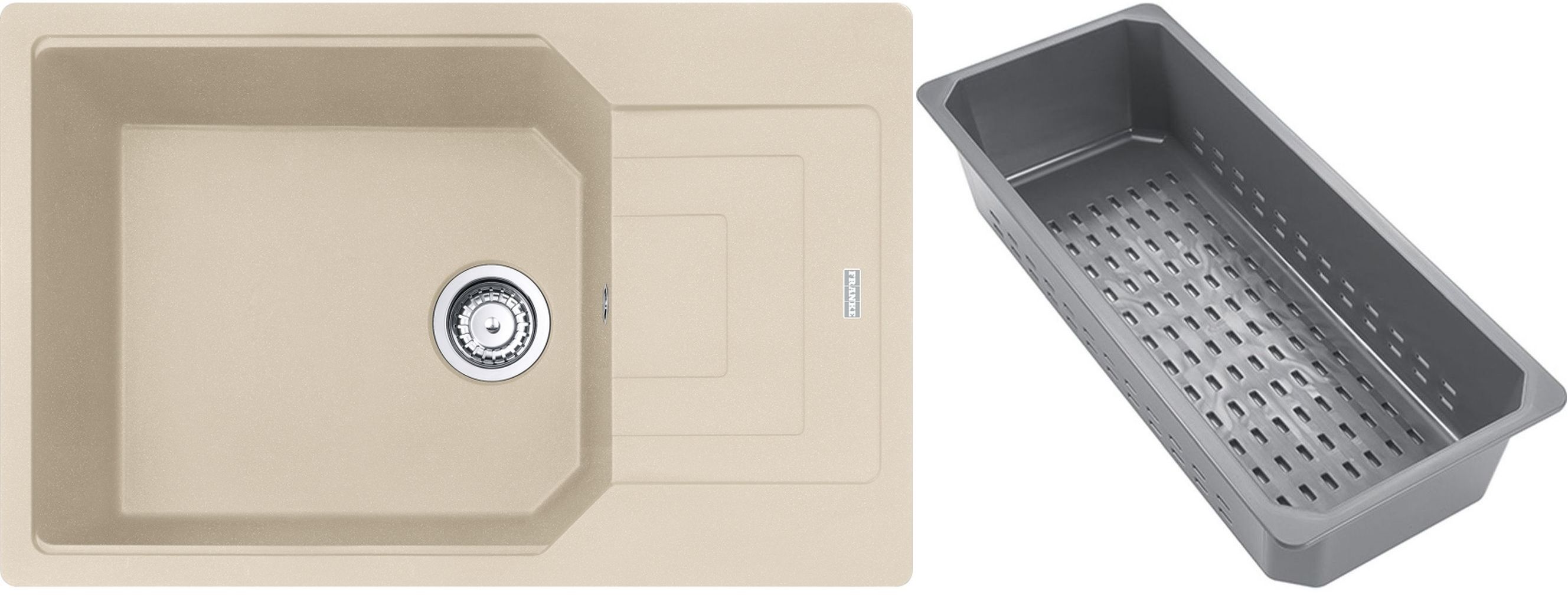 Franke Urban lavello in granito con inserto gocciolatoio 78x50 cm beige 114.0741.987