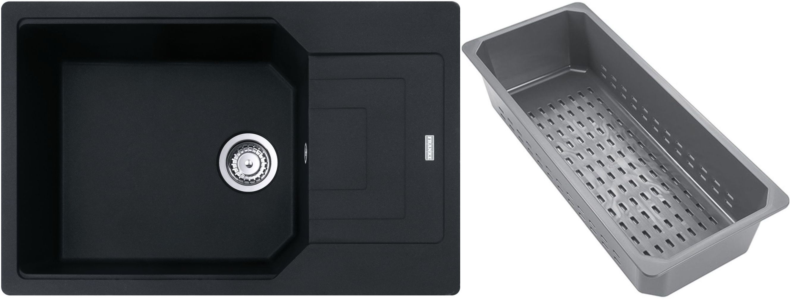 Franke Urban lavello in granito con inserto gocciolatoio 78x50 cm nero 114.0741.990