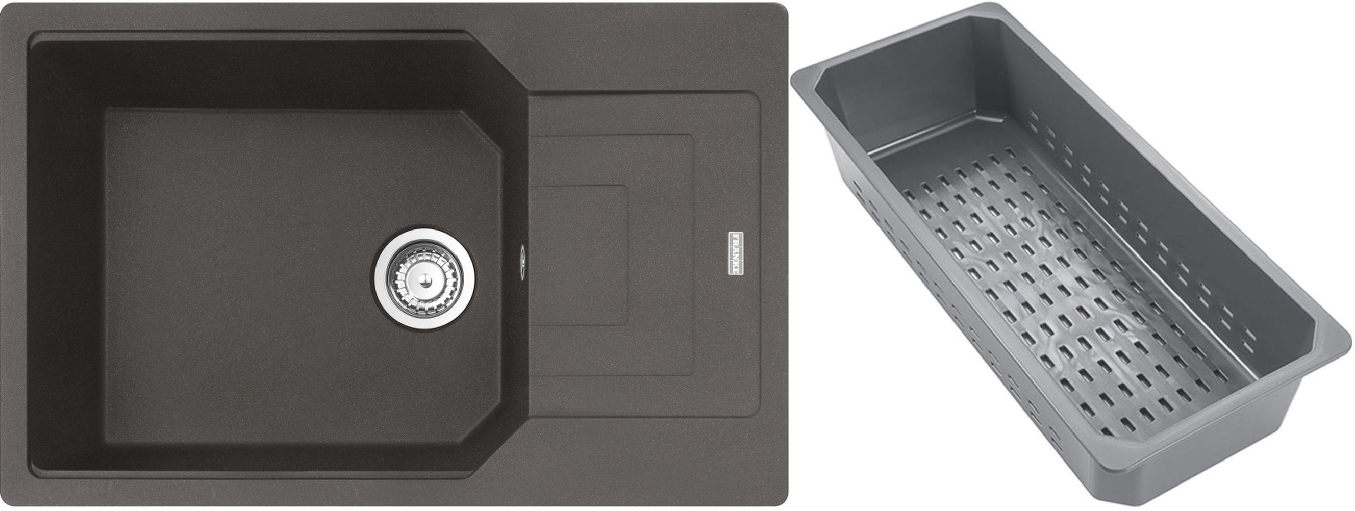 Franke Urban lavello in granito con inserto gocciolatoio 78x50 cm grigio/grafite/inox 114.0741.988