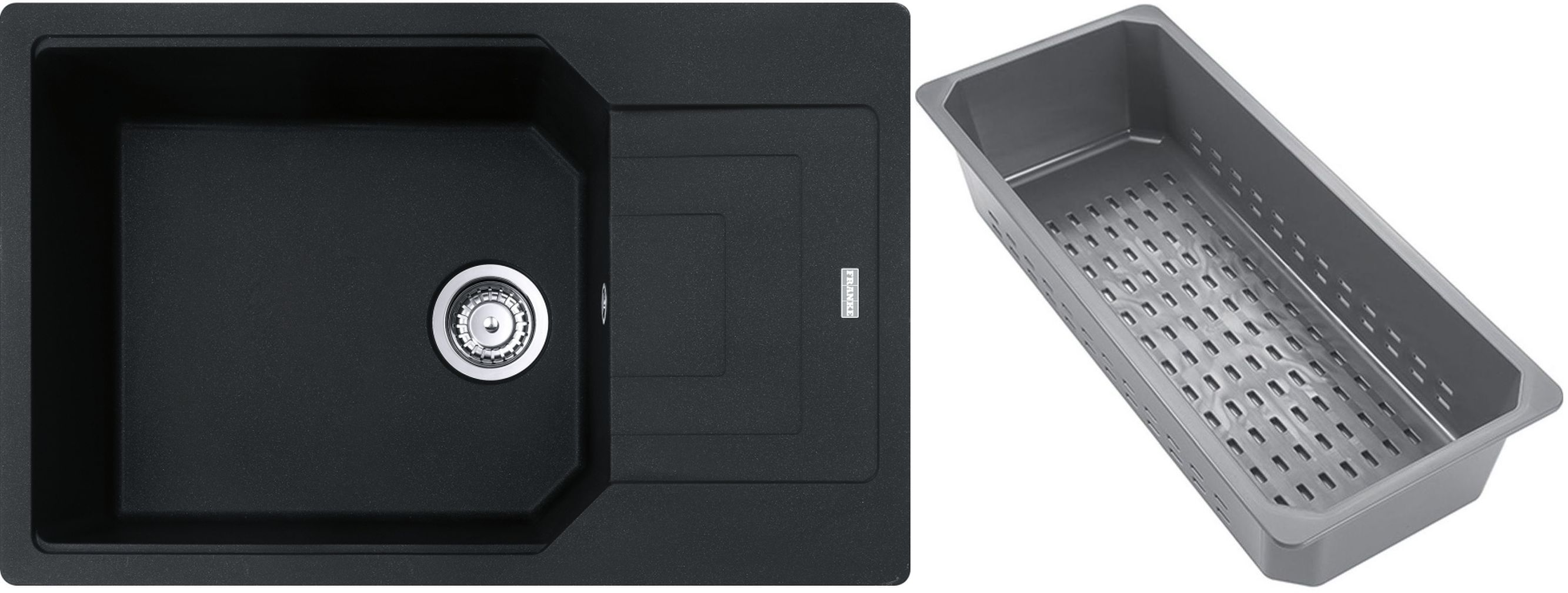 Franke Urban lavello in granito con inserto gocciolatoio 78x50 cm nero 114.0741.989