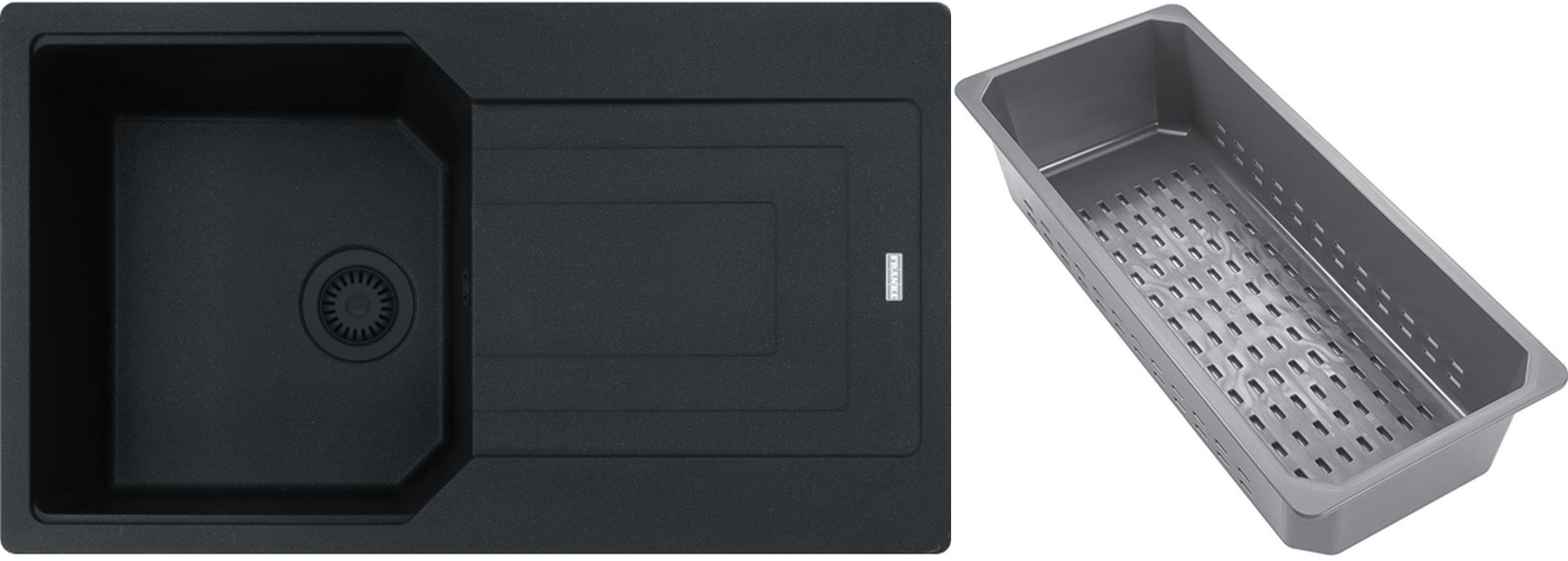 Franke Urban lavello in granito con inserto gocciolatoio 86x50 cm grigio/grafite/inox 114.0743.101