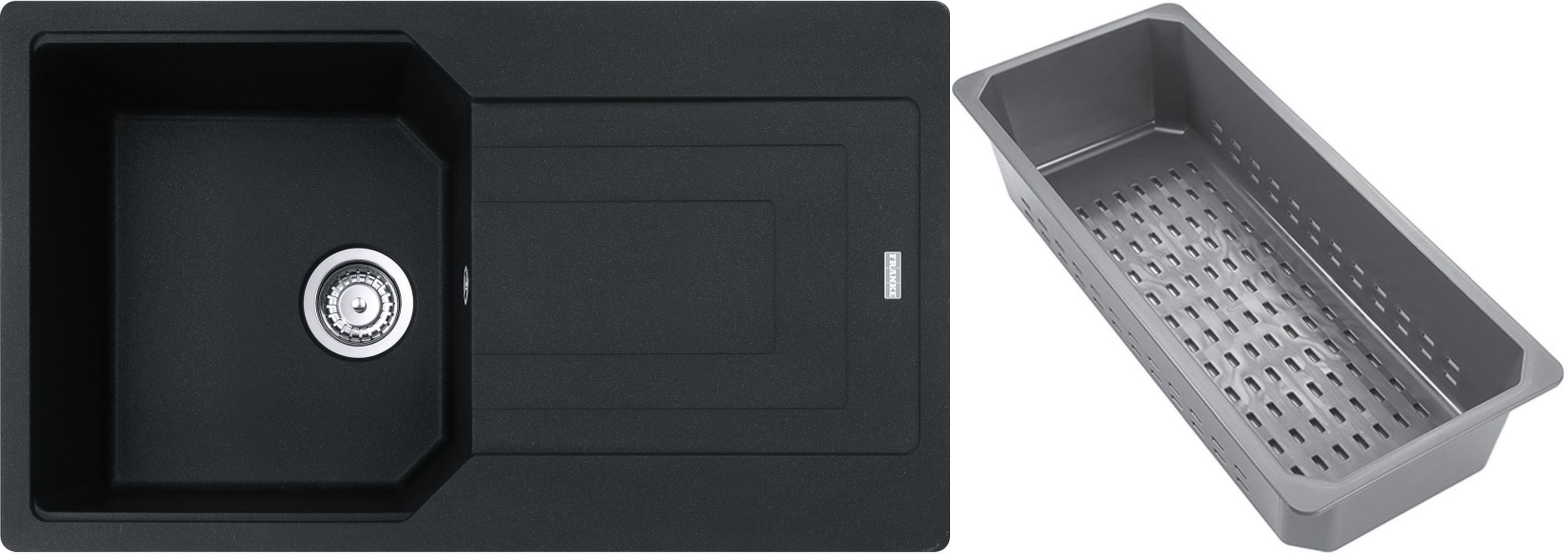 Franke Urban lavello in granito con inserto gocciolatoio 86x50 cm grigio/grafite/inox 114.0743.078