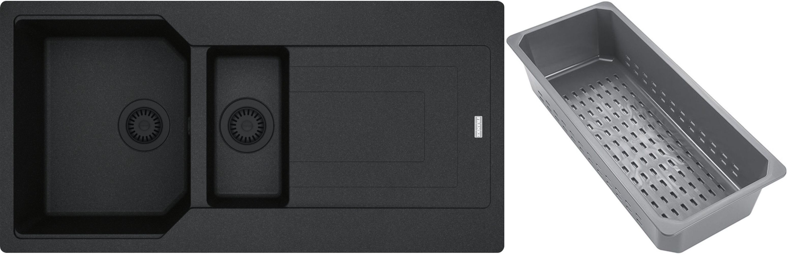 Franke Urban lavello in granito con inserto gocciolatoio 100x50 cm grigio/grafite/inox 114.0743.104