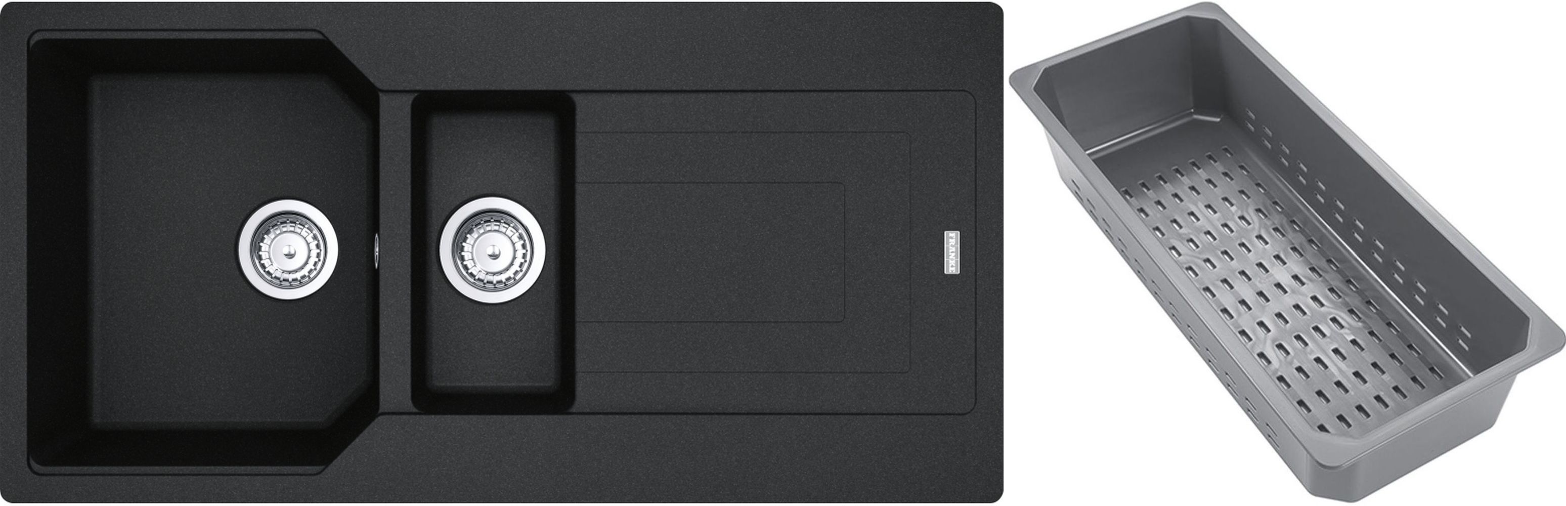 Franke Urban lavello in granito con inserto gocciolatoio 100x50 cm grigio/grafite/inox 114.0743.081