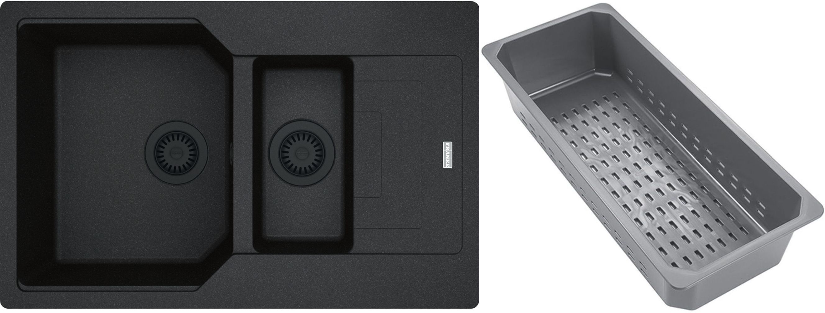 Franke Urban lavello in granito con inserto gocciolatoio 78x50 cm grigio/grafite/inox 114.0743.103