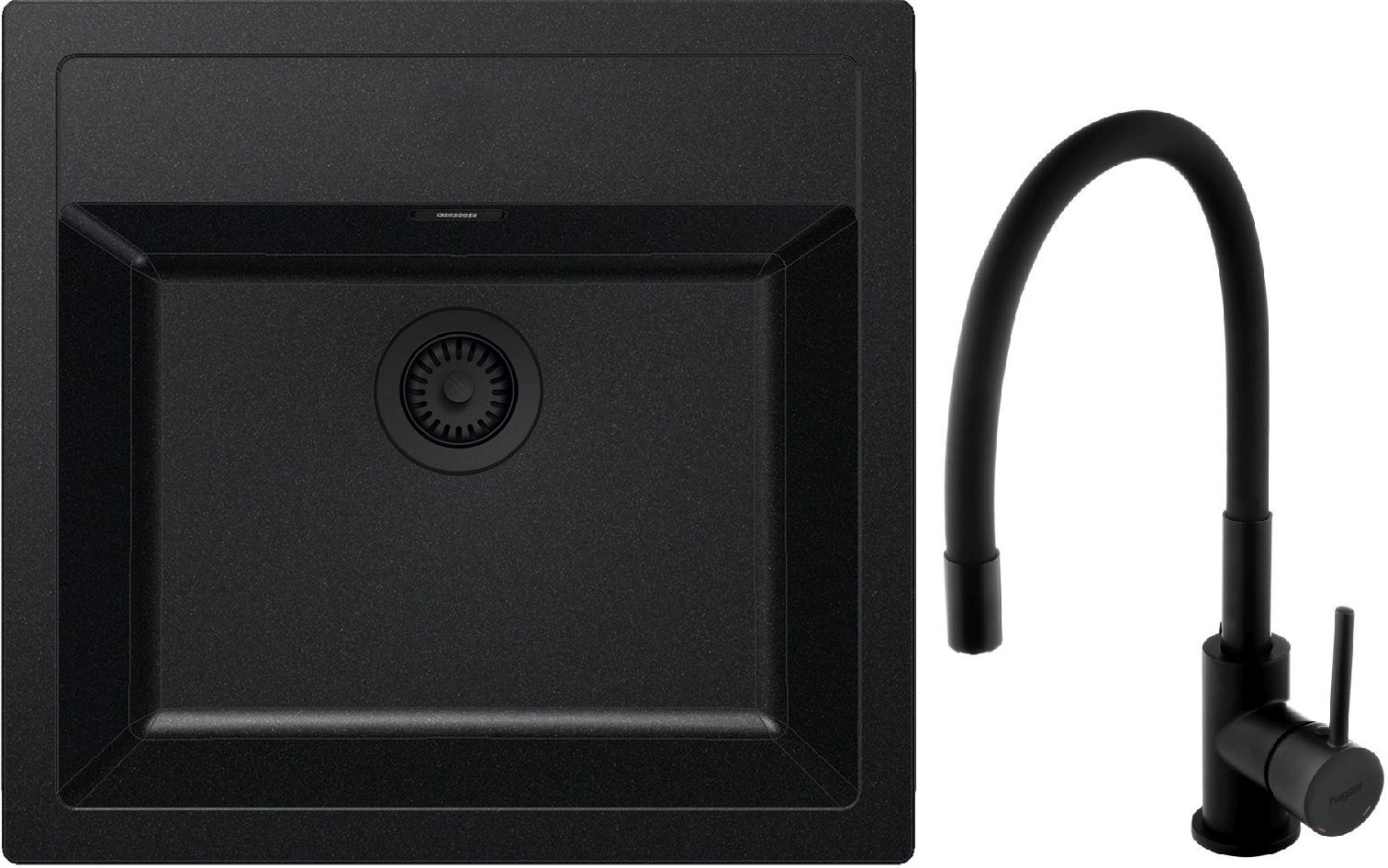 Set lavello Tectonite Franke Sirius SID 143.0702.425, rubinetto da cucina Hagser Emma HGR70000035