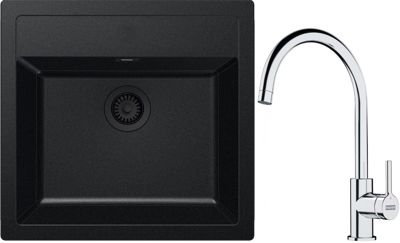 Set lavello Tectonite Franke Sirius SID 143.0702.425, rubinetto da cucina Franke Lina 115.0693.228