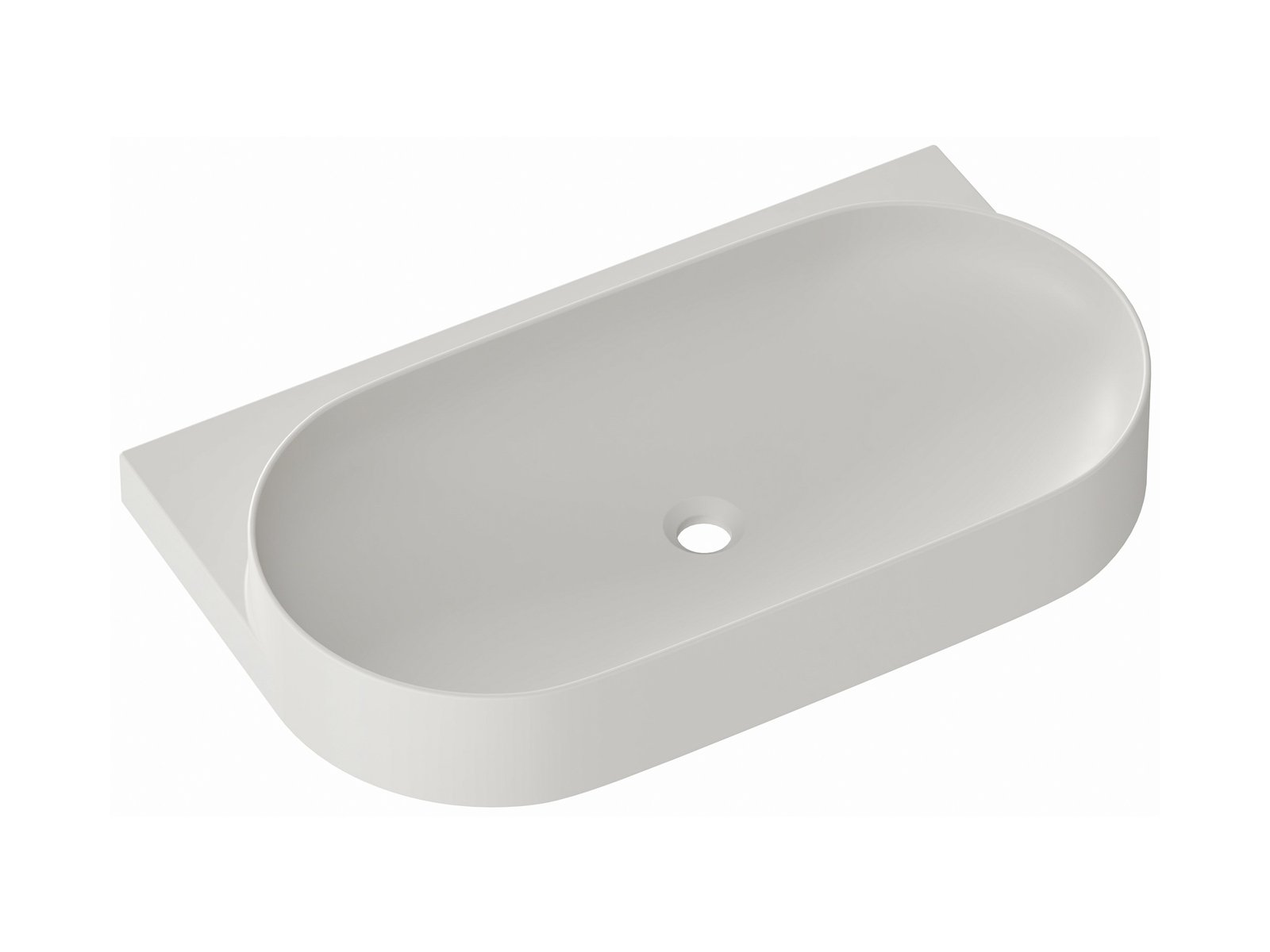 Ravak Yard lavabo 80.5x50 cm semicircolare a parete opaca XJX0O080000