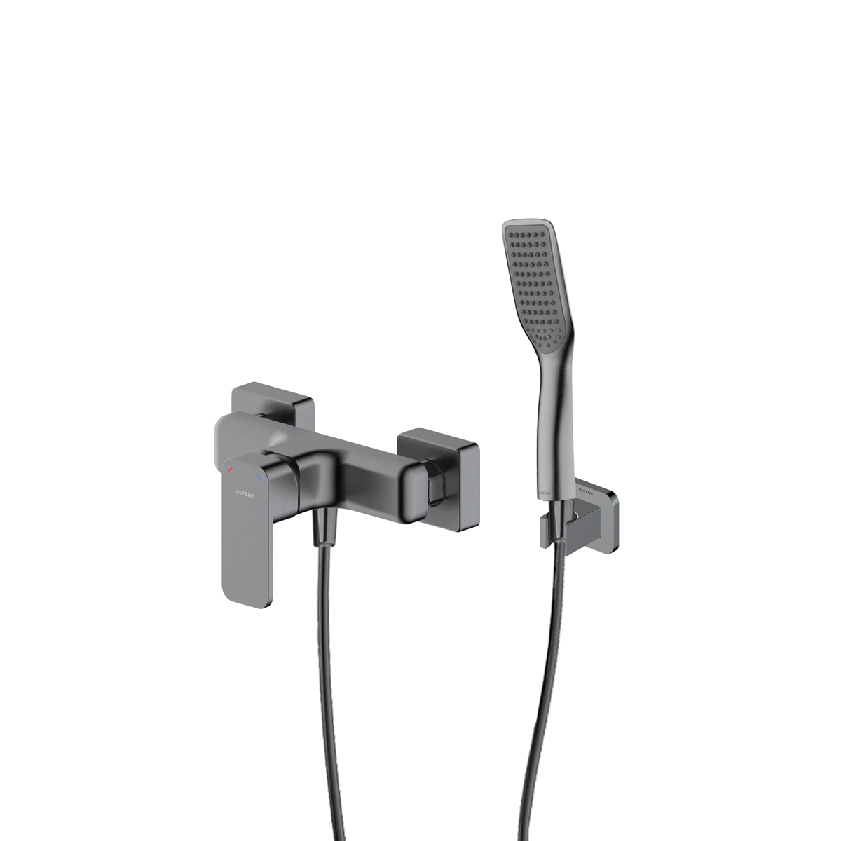 Set rubinetto per doccia Oltens Hadsel 33006400, supporto per doccetta Oltens Hald 37403400, 37200400, 37111400