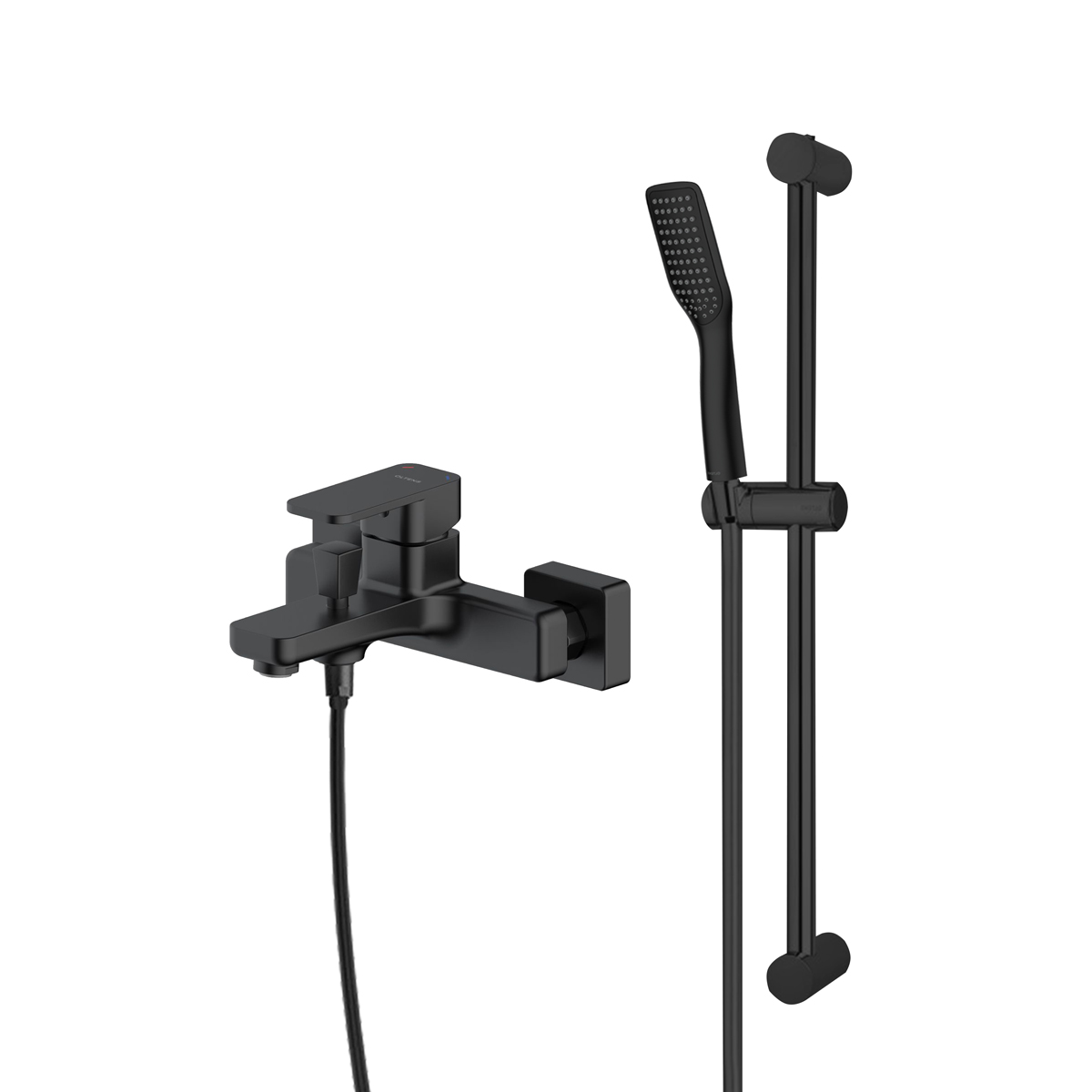 Set rubinetto per vasca e doccia Oltens Hadsel 34006300, asta doccia Oltens Alling 37300300, 37200300, 37111300