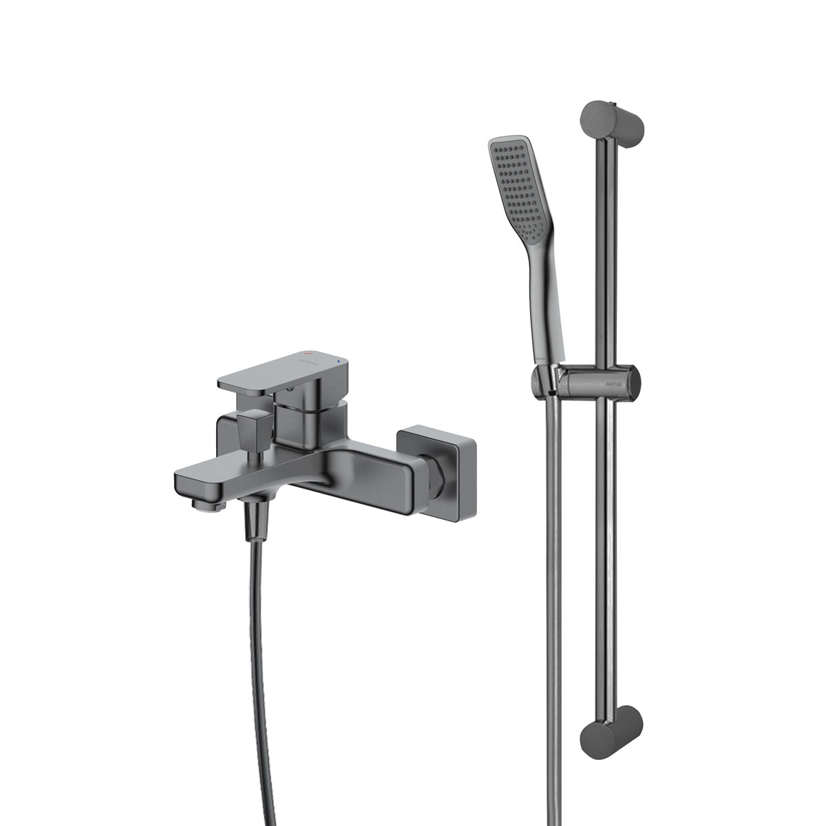 Set rubinetto per vasca e doccia Oltens Hadsel 34006400, asta doccia Oltens Alling 37301400, 37200400, 37111400
