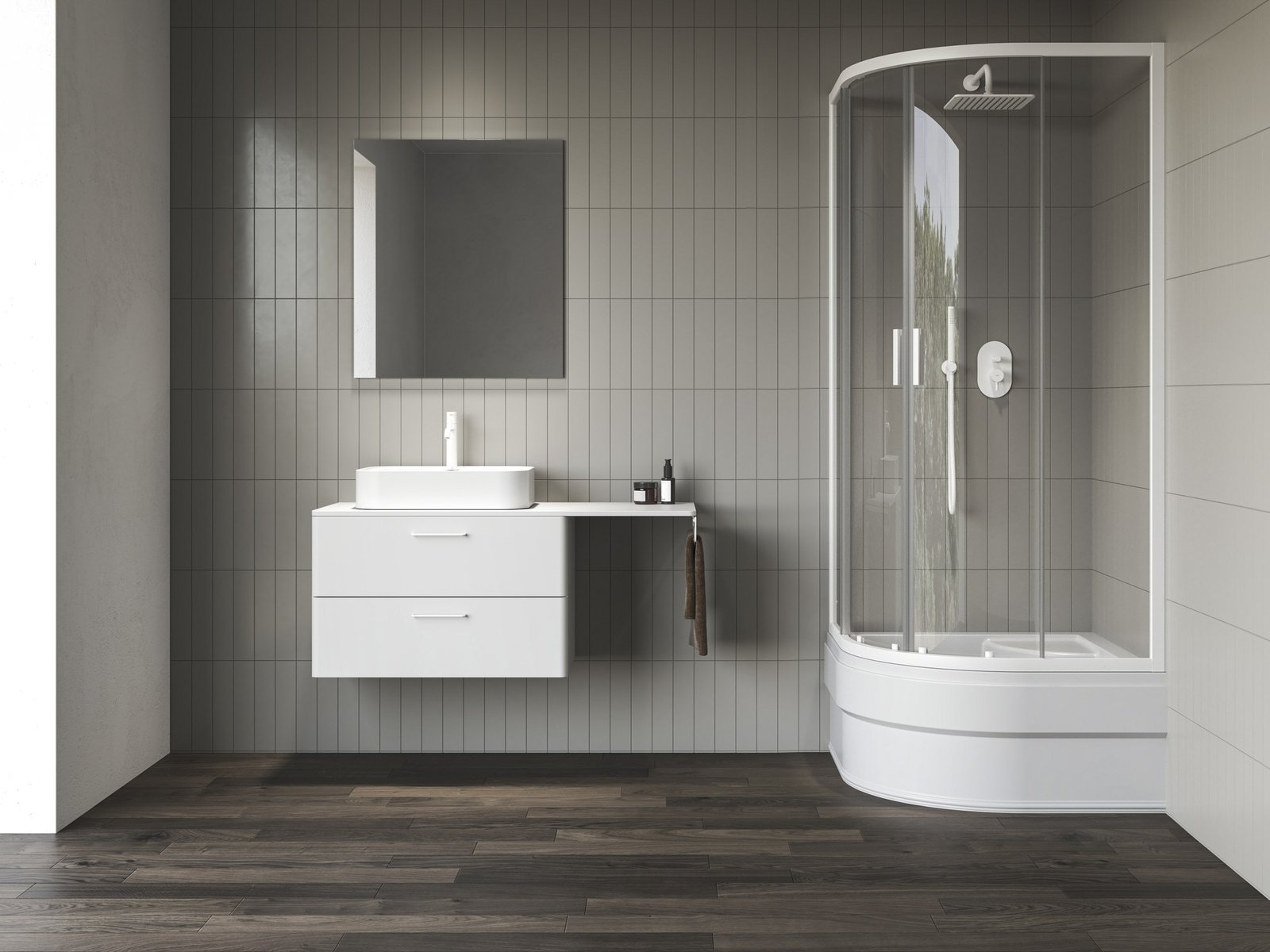 Ravak Blix II box doccia 90x90 cm semicircolare bianco opaca/vetro trasparente 3BM70E40Z1