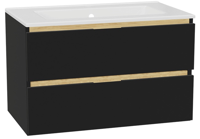 Set corpo dell'armadietto Excellent Tuto 2.0 MLEX.2172.800.BKBL, lavabo Excellent As CEEX.3617.800.WH, MLEX.2151.800.01.BK