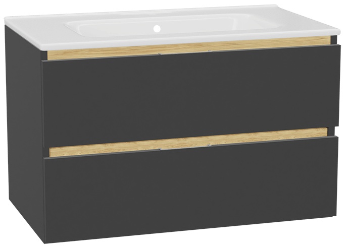 Set corpo dell'armadietto Excellent Tuto 2.0 MLEX.2172.800.GRBL, lavabo Excellent Pik CEEX.6517.800.WH, MLEX.2151.800.01.GR