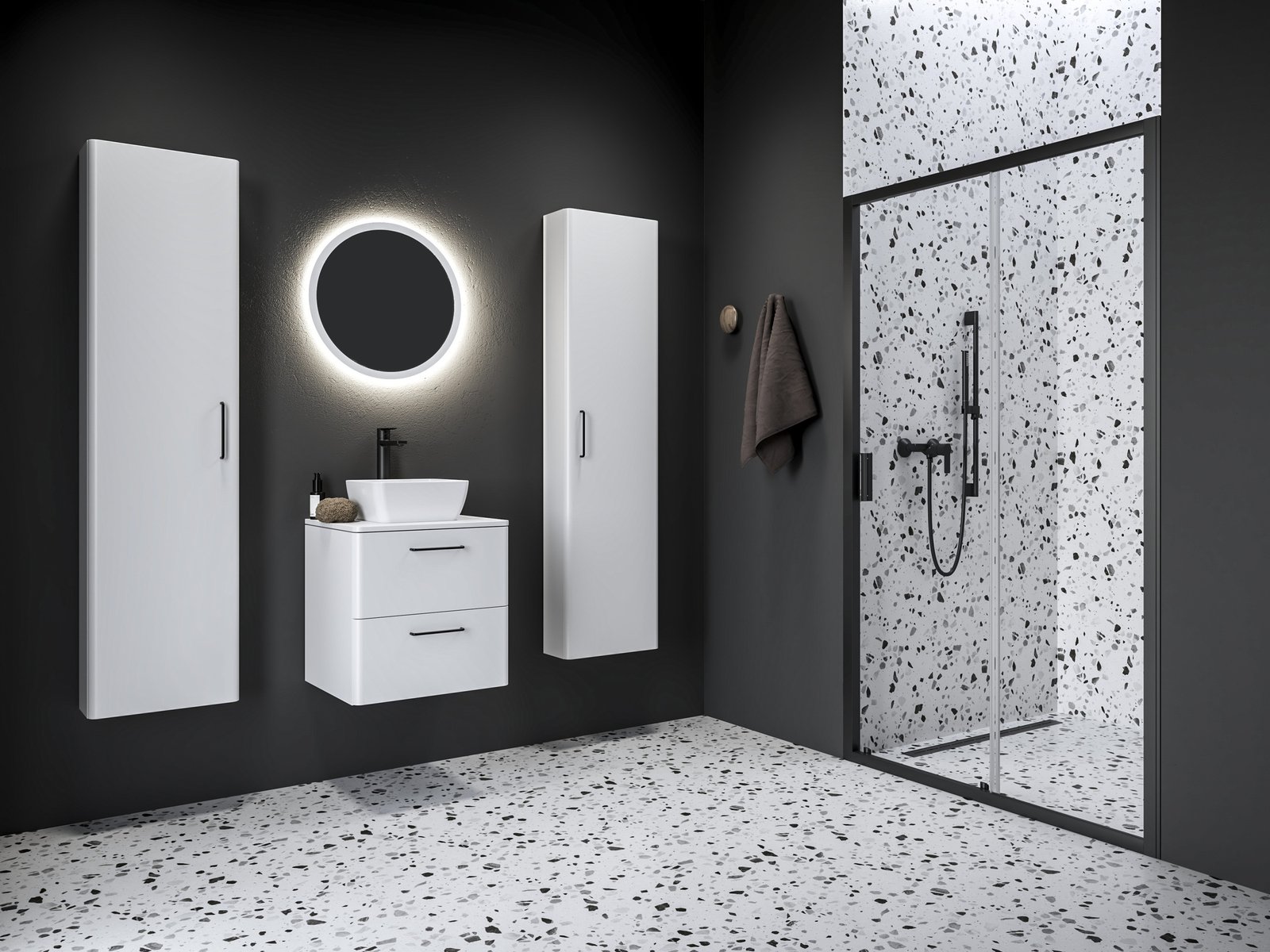 Ravak Blix II porta doccia 120 cm scorrevole nero opaca/vetro trasparente 0PMG0300Z1