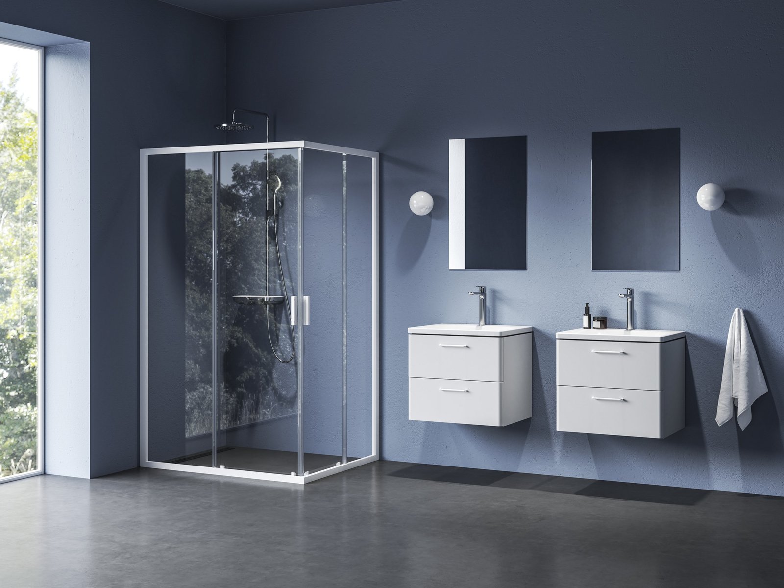 Ravak Blix II porta doccia 110 cm scorrevole bianco opaca/vetro trasparente 1XMD0E00Z1