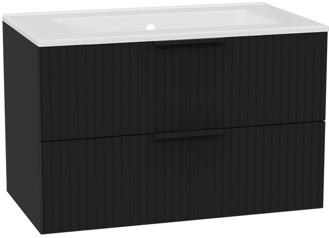 Set corpo dell'armadietto Excellent Tuto 2.0 MLEX.2172.800.BKBL, lavabo Excellent As CEEX.3617.800.WH, MLEX.2151.800.03.BK