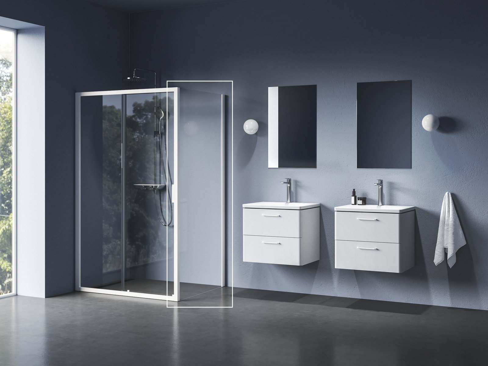 Ravak Blix II parete doccia 80 cm bianco opaca/vetro trasparente 9BM40E00Z1