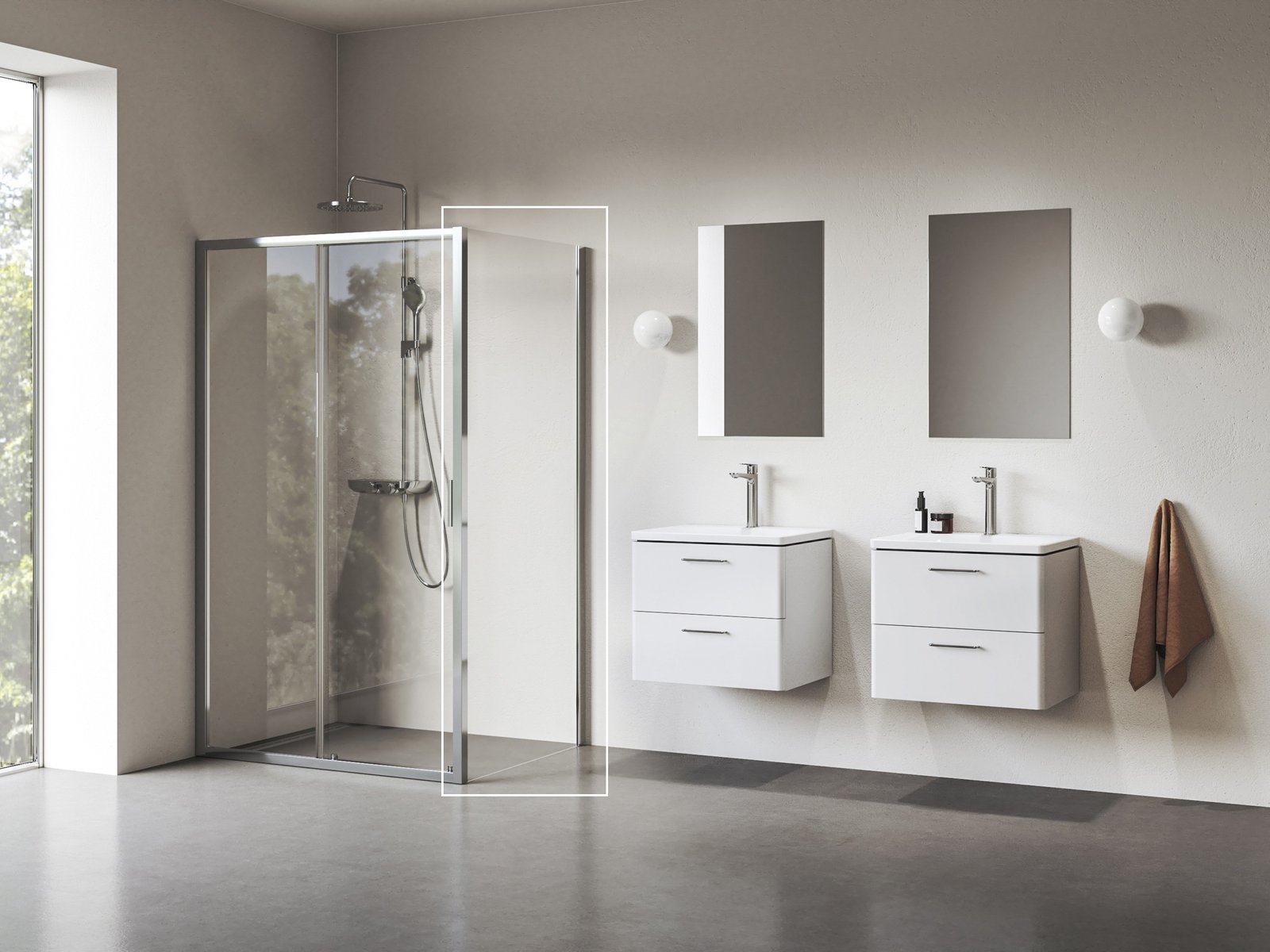 Ravak Blix II parete doccia 80 cm alluminio lucida/vetro trasparente 9BM40C00Z1