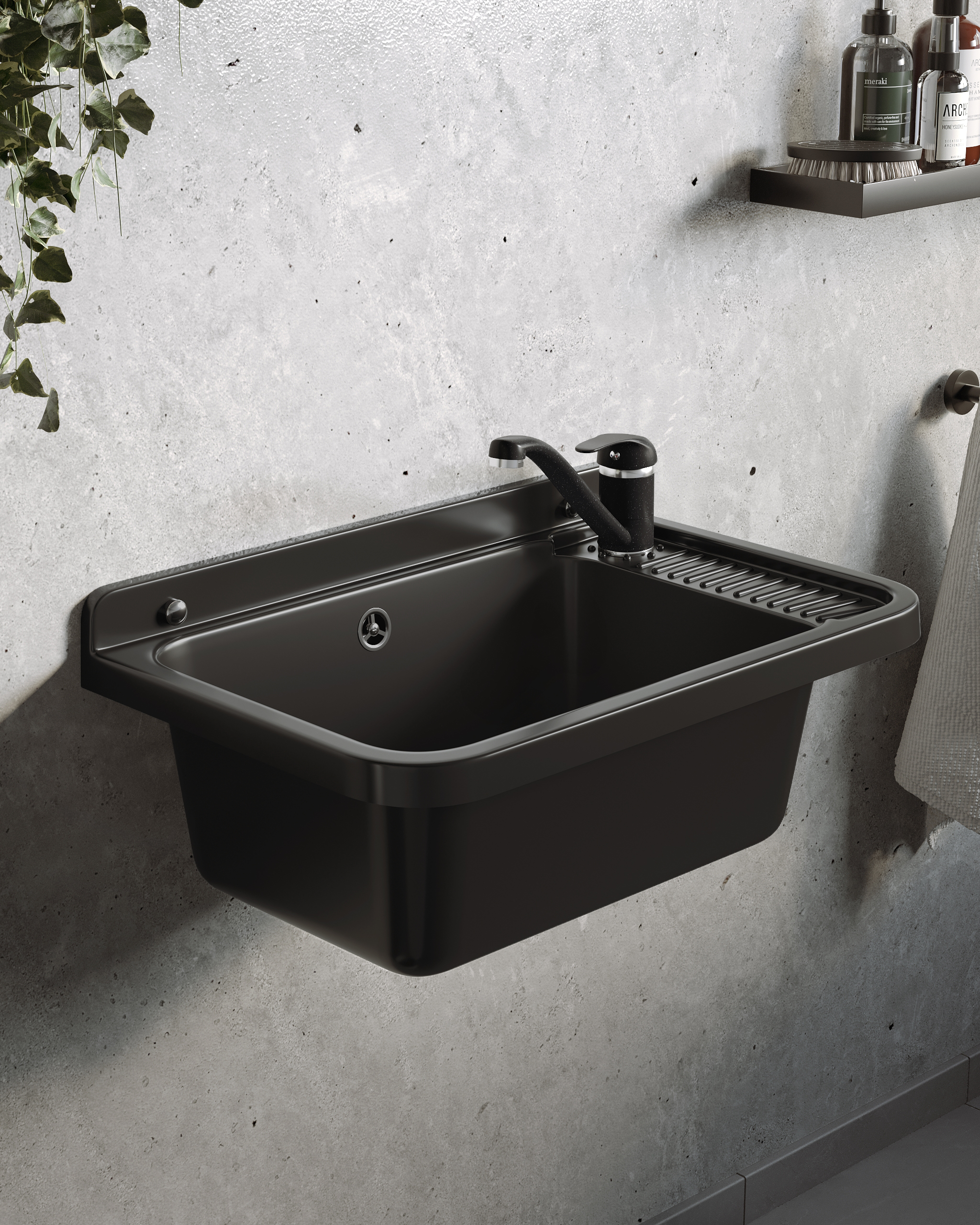 Pyramis Neo Plus lavabo da giardino 58.4x38 cm plastica 070179701 A