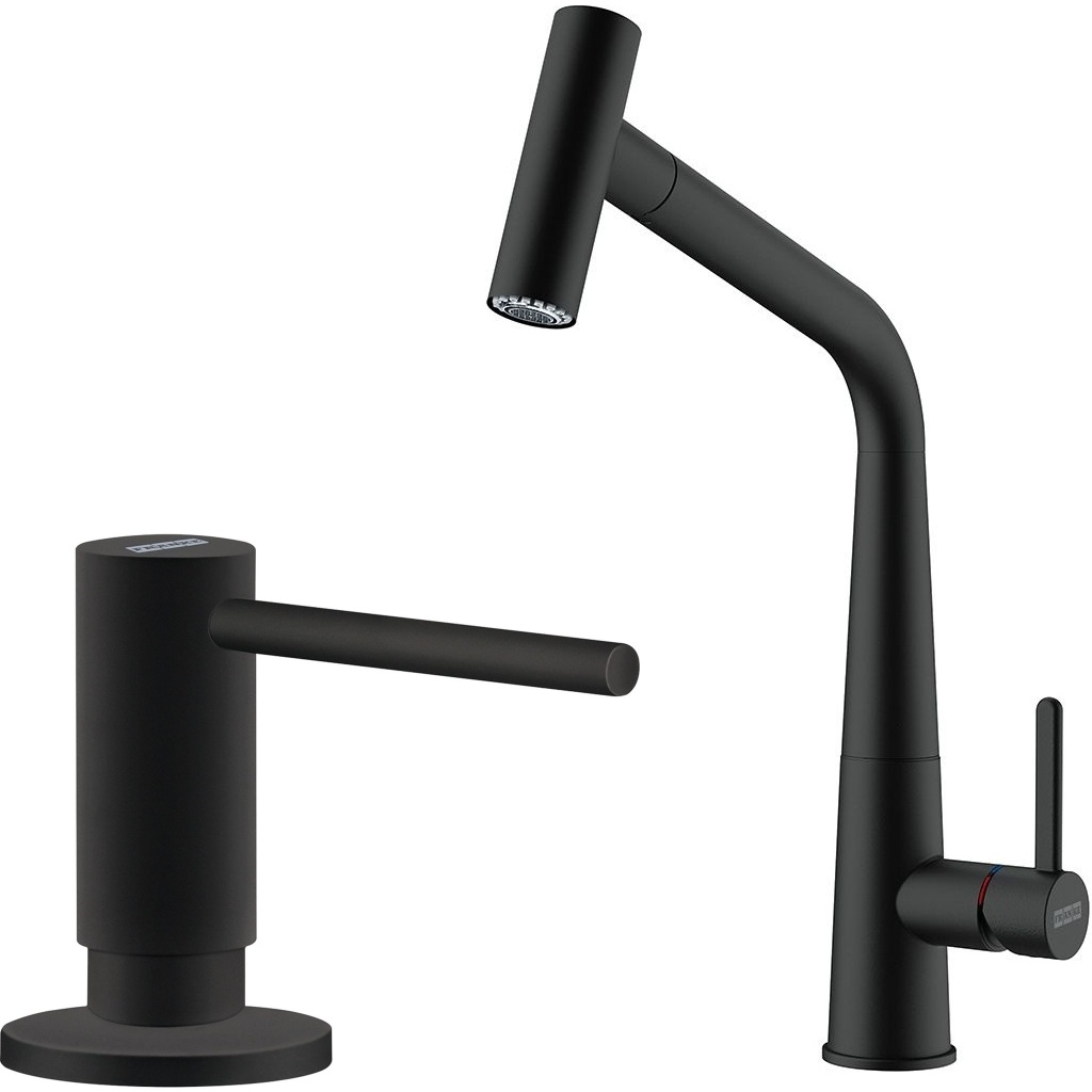 Set rubinetto da cucina Franke Icon 115.0625.190, dispenser di liquidi Franke Active SM 119.0547.906