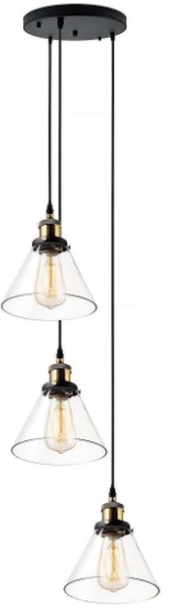 Altavola Design New York Loft lampada sospesa 3x40 W ottone-trasparente LA034/CO3