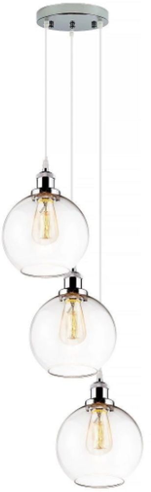 Altavola Design New York Loft lampada sospesa 3x40 W cromo-trasparente LA035/CO3_chrom
