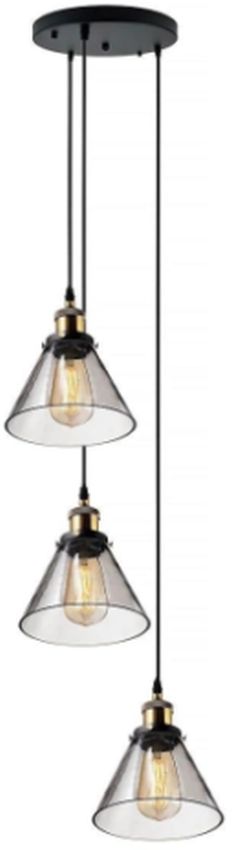 Altavola Design New York Loft lampada sospesa 3x40 W ottone-fumé LA034/CO3_smoky