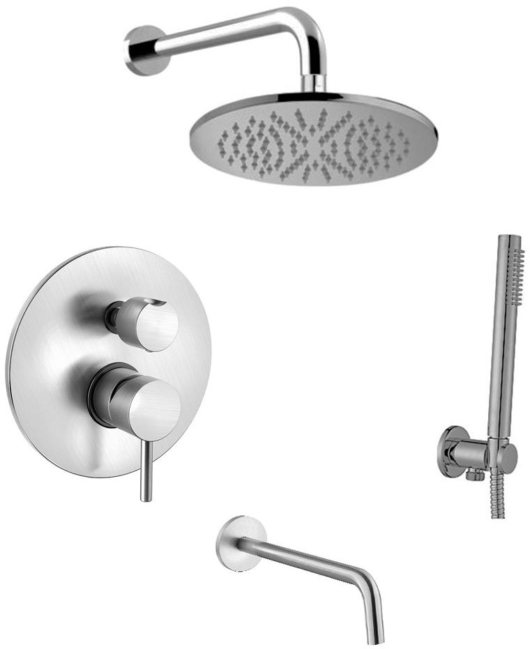 Paffoni Light set per vasca e doccia da incasso || LIG019ZSCW3A.ST