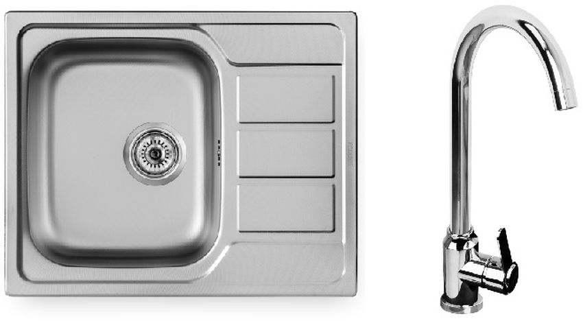 Pyramis Athena lavello in acciaio acciaio/cromo 100 187 701L