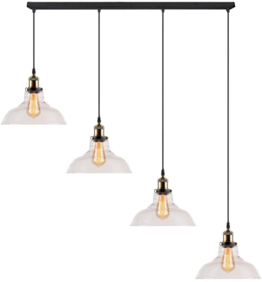 Altavola Design New York Loft lampada sospesa 4x40 W ottone-trasparente LA040/CL4_clear