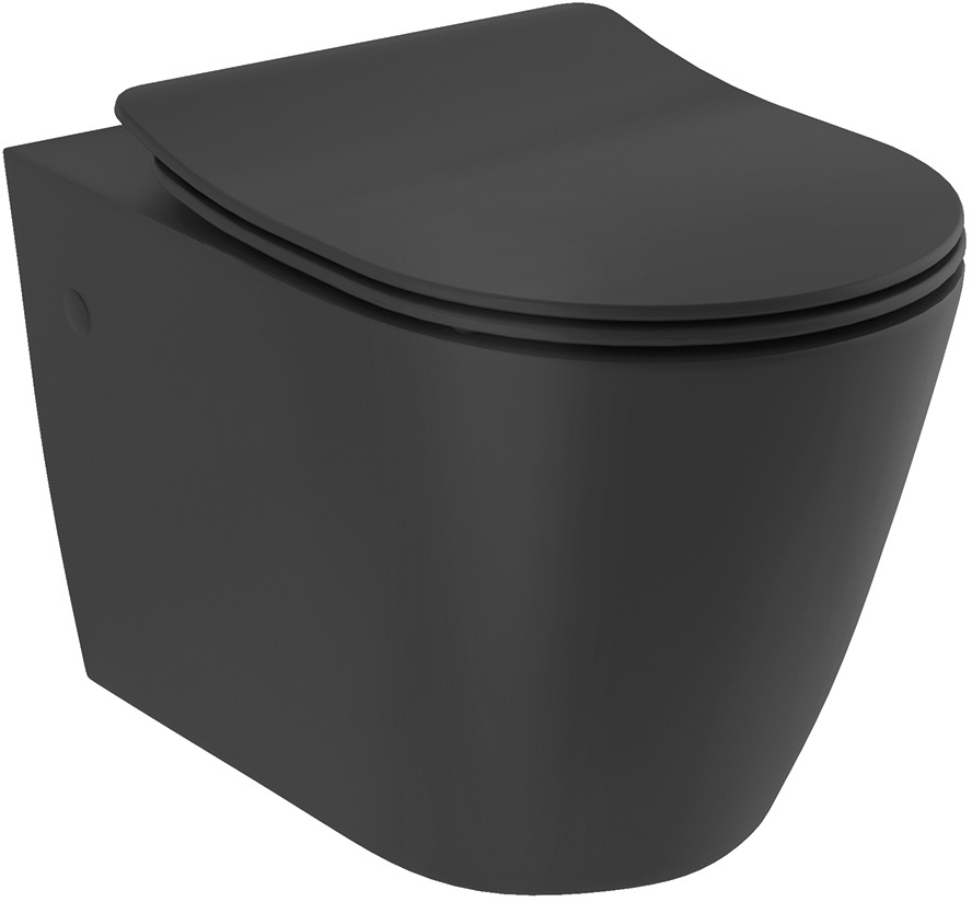 Kludi Resa R vaso wc sospeso senza brida con scarico a vortice nero opaco 23WCW0239