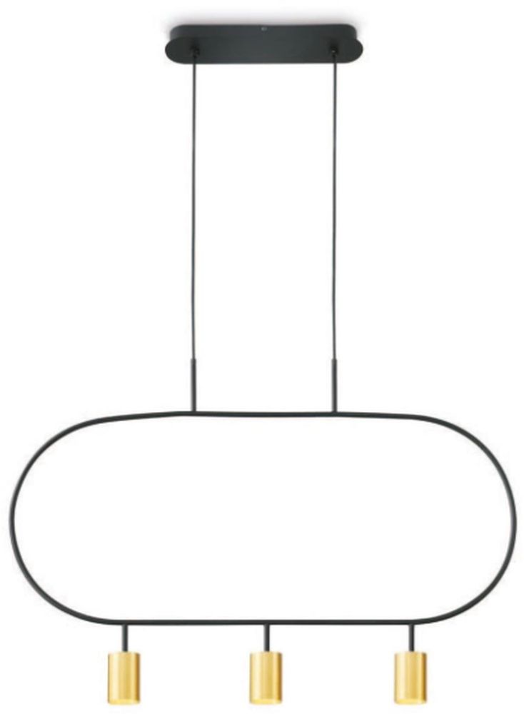 Altavola Design Luna lampada sospesa 3x3 W nero-oro LPL338-GD