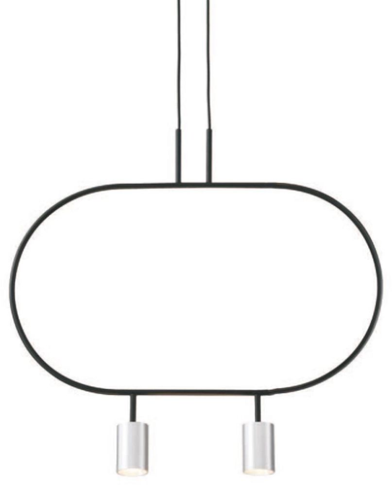 Altavola Design Luna lampada sospesa 2x3 W nero-argento LPL337-SL