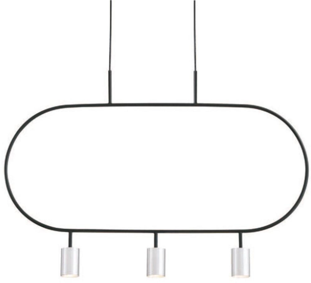 Altavola Design Luna lampada sospesa 3x3 W nero-argento LPL338-SL
