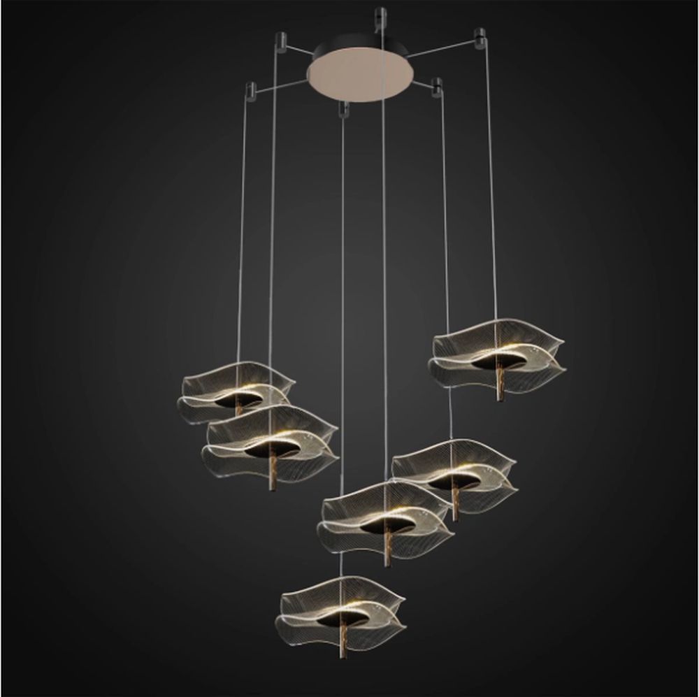 Altavola Design Mariposa lampada sospesa 6x36 W trasparente-oro rosa LA102/CO6