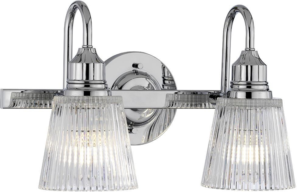 Quintiesse Addison lampada da parete 2x3 W cromo-trasparente QN-ADDISON2-BATH