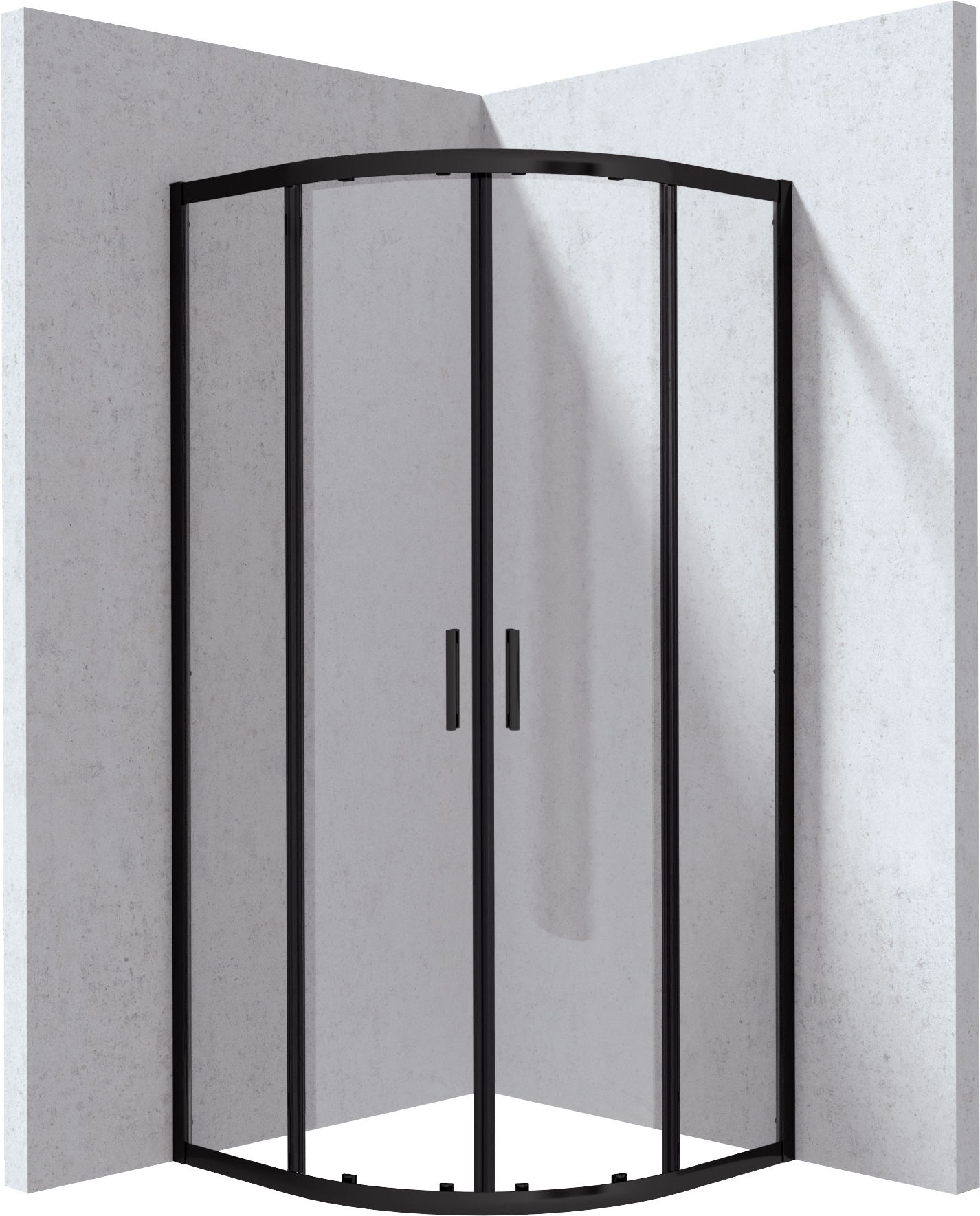 Deante Funkia Evo box doccia 90x90 cm semicircolare nero opaca/vetro trasparente KYP_N099P