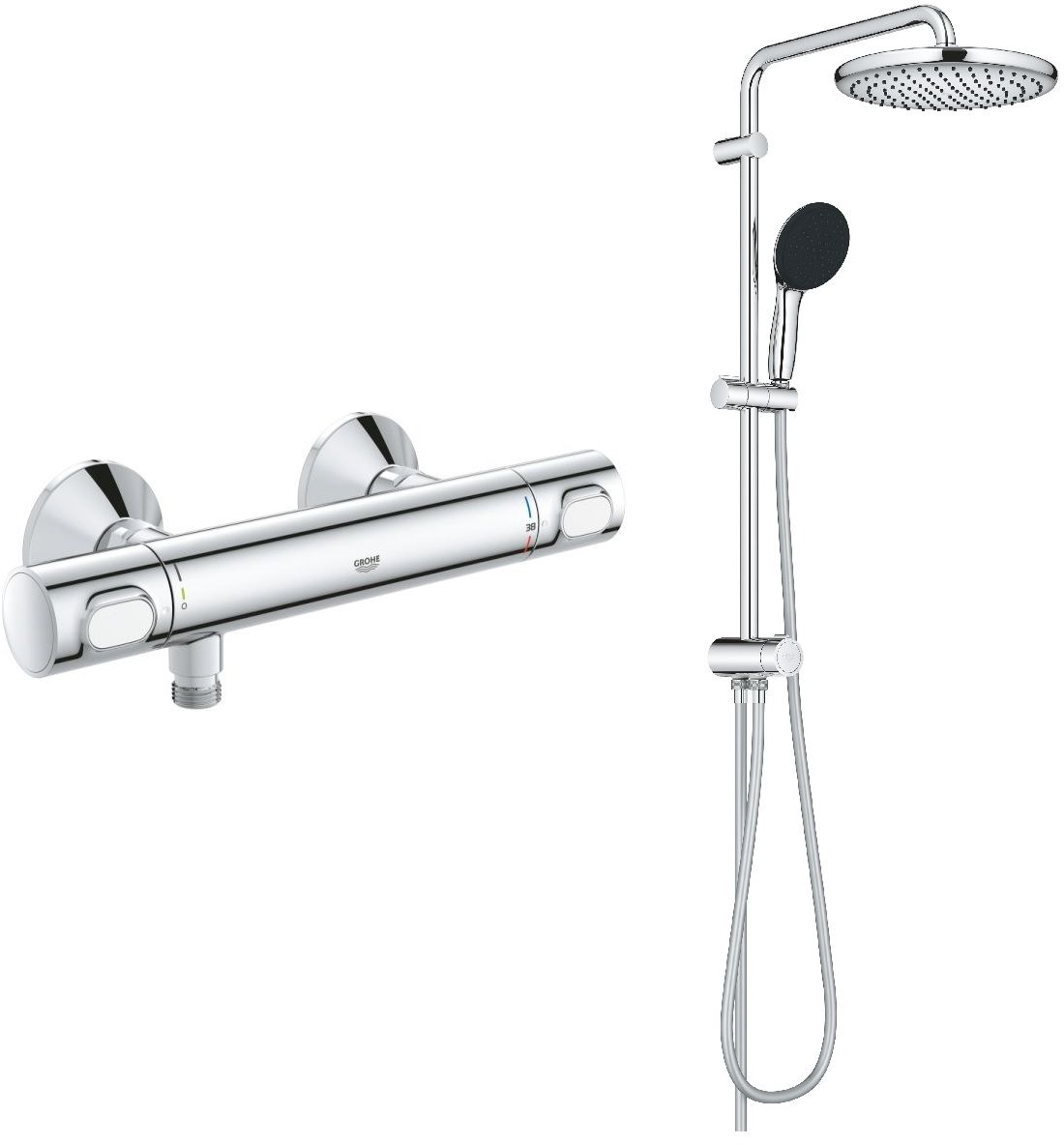 Set set doccia Grohe Vitalio Start System 26680001, rubinetto per doccia Grohe Precision 34840000