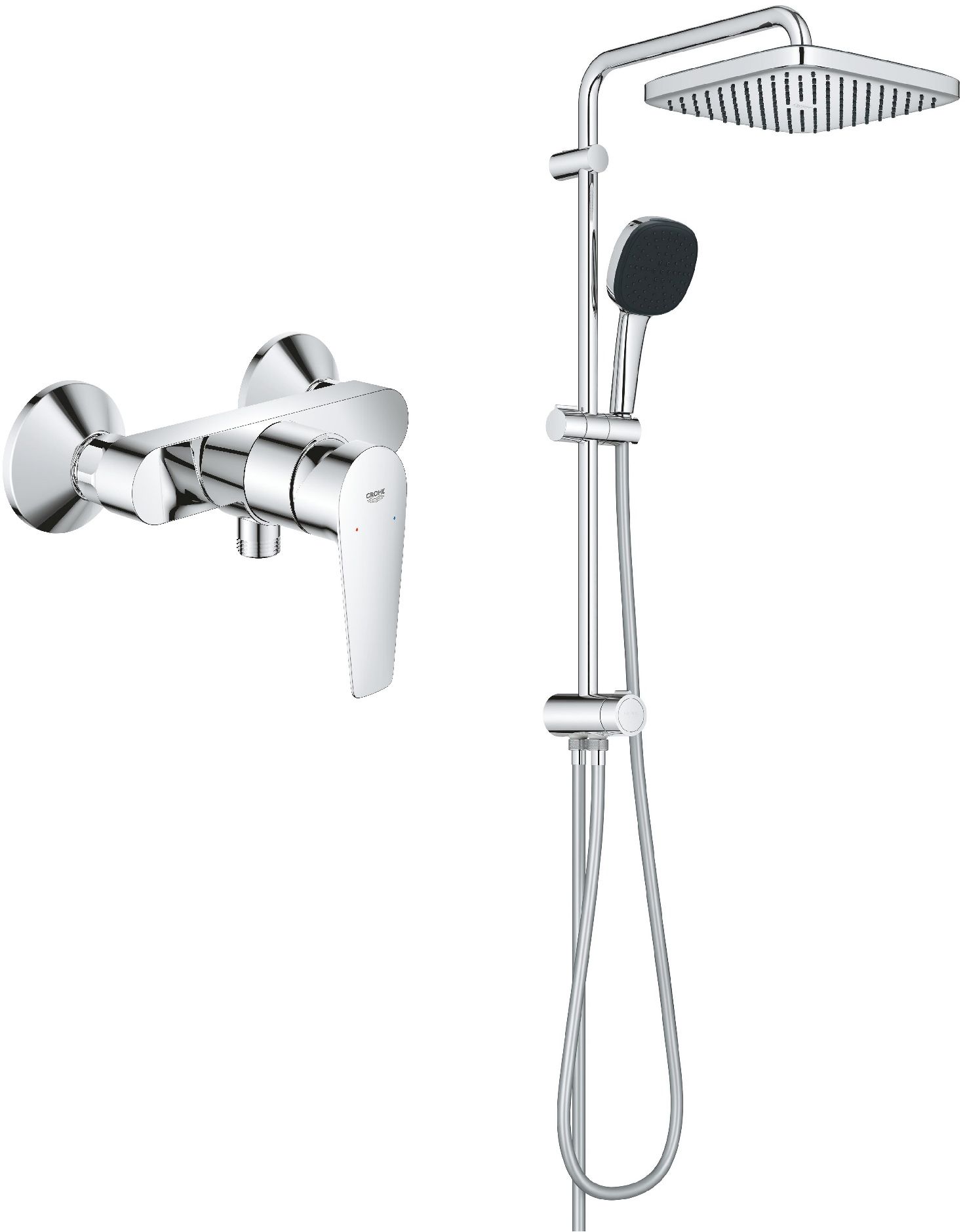 Set set doccia Grohe Vitalio Comfort 26698001, rubinetto per doccia Grohe Start Edge 24197001
