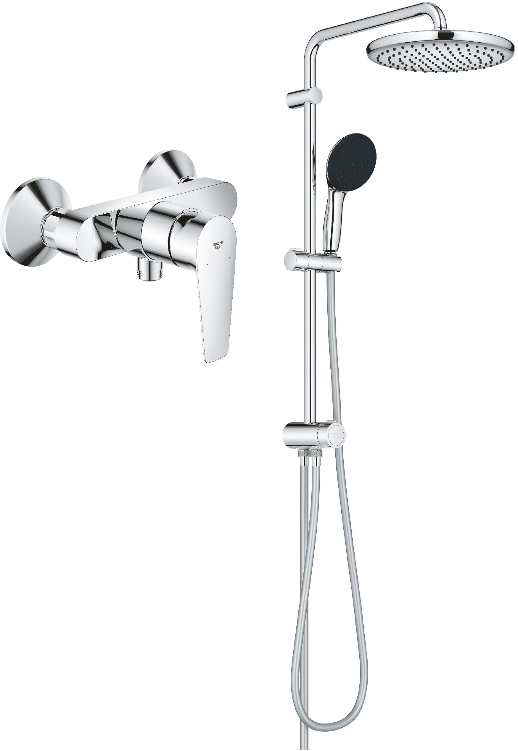 Set set doccia Grohe Vitalio Start System 26680001, rubinetto per doccia Grohe Start Edge 24197001