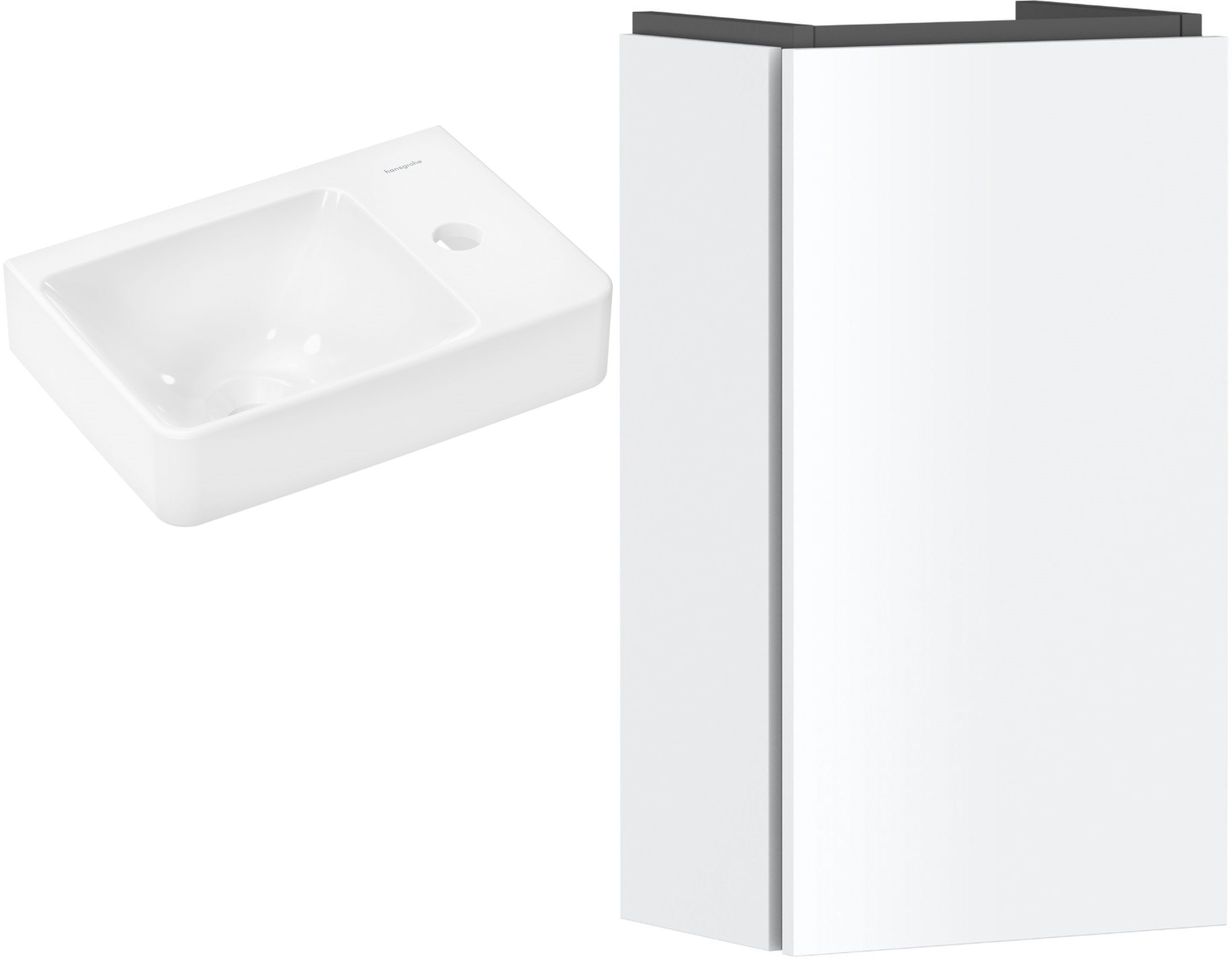 Set armadietto Hansgrohe Xilesa E 54244700, lavabo Hansgrohe Xelu Q 60314450