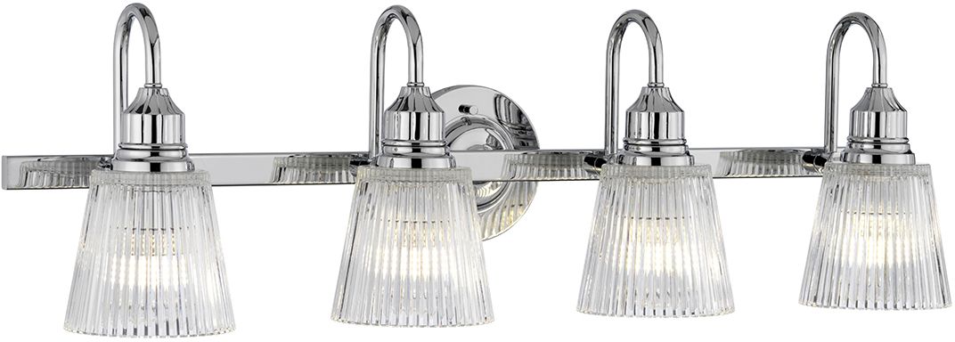 Quintiesse Addison lampada da parete 4x3 W cromo-trasparente QN-ADDISON4-BATH