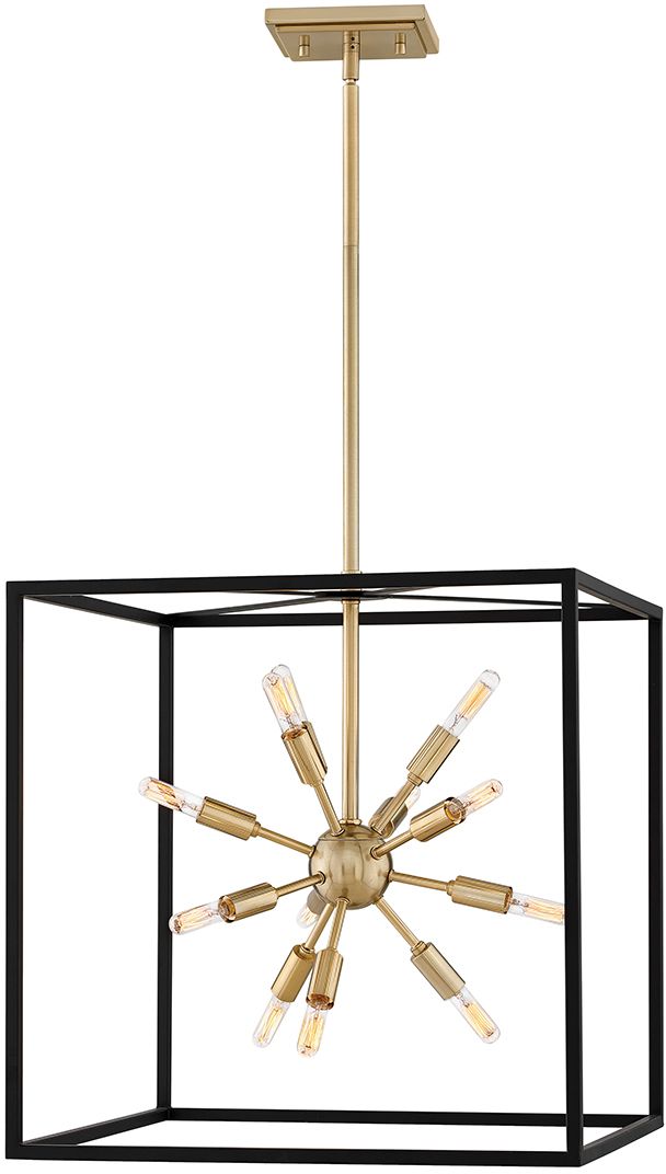 Quintiesse Aros lampada sospesa x40 W nero-ottone QN-AROS-12P