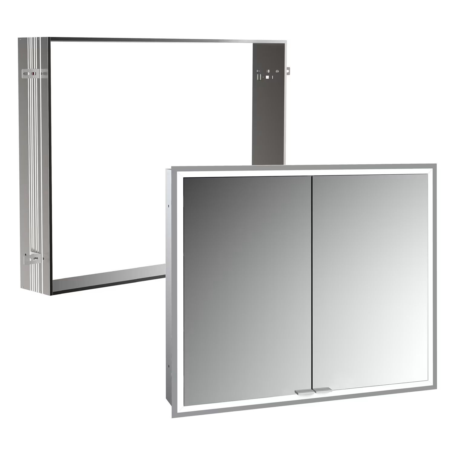 Set armadietto Kronenbach Cube 2.0 KB100205CR, telaio per montaggio a incasso dello  specchio Kronenbach Cube 2.0 NU1000030NU