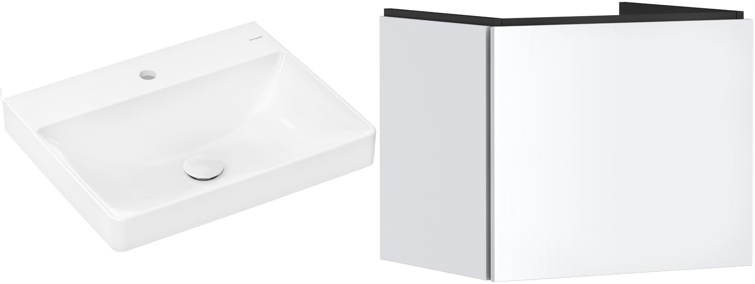 Set armadietto Hansgrohe Xilesa E 54253700, lavabo Hansgrohe Xelu Q 61016450