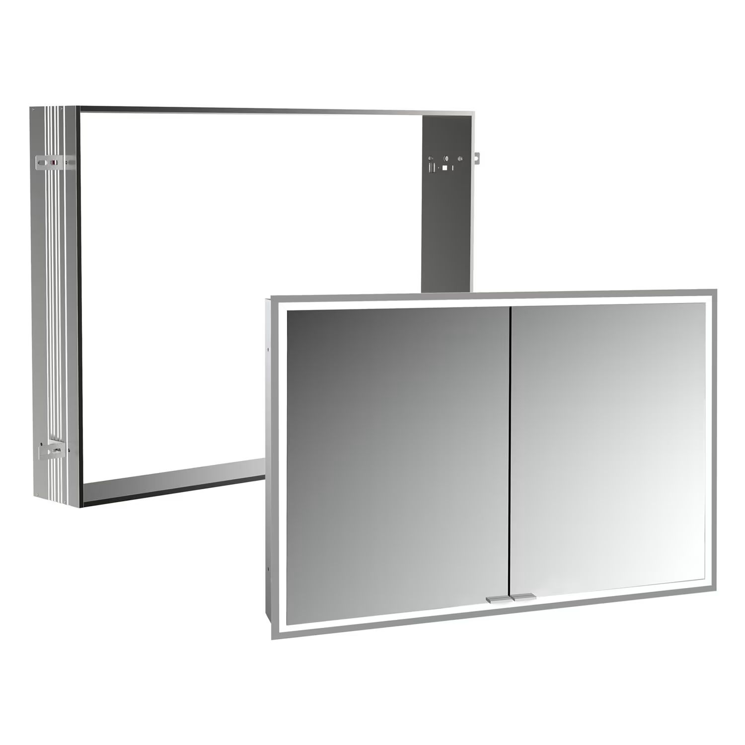 Set armadietto Kronenbach Cube 2.0 KB100206CR, telaio per montaggio a incasso dello  specchio Kronenbach Cube 2.0 NU1000031NU